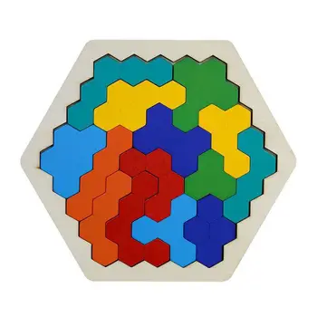 Sešstūra Tangram Puzzle Ģeometrijas Formas Modelis Bloki Montessori Izglītības Rotaļlietas, Prāta Spēles Pieaugušajiem Bērniem Uzlabot Teritorijas