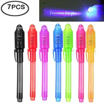 Radošā Burvju UV Gaismas Pildspalvu, Neredzamās Bezkrāsains Tintes Pildspalvu, kas Spīd Tumsā Pildspalva Ar iebūvētu UV Gaismu Dāvanas Un Drošības Marķējums