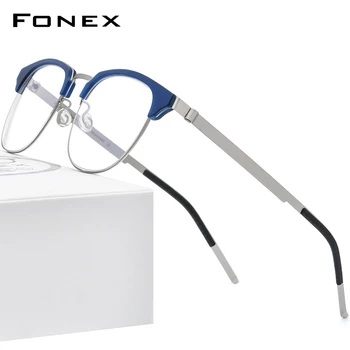 FONEX Acetāts Sakausējuma Brilles Rāmis Vīriešu Kārtas Tuvredzība Optisko Recepšu Brilles Sievietēm Ir 2021. Jaunu korejiešu Bezskrūvju Briļļu 98627