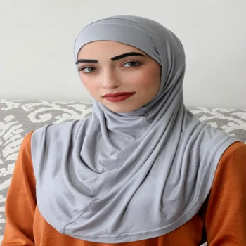 H037 augstas kvalitātes kokvilnas džersija vienkāršā divi gabali gaiļa hijab musulmaņu galvas lakatu wrap lūdzieties, šalles