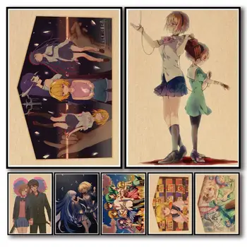 50 Modeļi Anime Higurashi Nav Naku Koro Ni, Kad Viņi Raudāt Kraftpaper Plakātu Mākslas Iedomātā Sienas Uzlīmes, Kafijas Nama Bārā