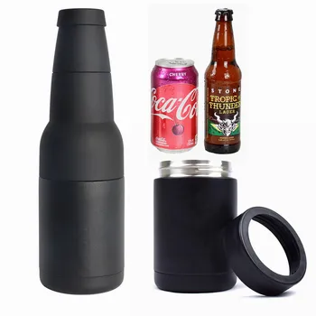 2 in 1 12 oz nerūsējošā tērauda vakuuma izolētas dzērieni, alus pudeles turētājs var vēsāks