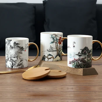 Porcelāna Drinkware Kaula Porcelāna Krūzes Ķīniešu Tradicionālās Antient Mākslas Tintes Glezna Tējas Tase Austrumu Kultūras 2021 Jaunas Ielidošanas