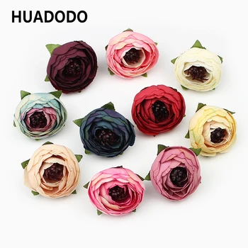 HUADODO 10pieces Zīda Kamēlijas Ziedu Galvas Mākslīgā tējas Rožu Ziedu sākuma Kāzu Dekorēšana DIY Scrapbooking Viltus Ziedi