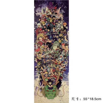 Japāņu anime kolekcija vertikālā versija 55x18.5cm kraftpapīrs plakātu, mājas apdare, krāsošana sienas uzlīmes istabas attēlu