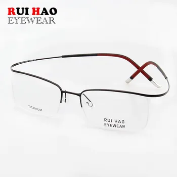 Klasiskās Uzņēmējdarbības Brilles Vīriešu Modes Titāna Briļļu Rāmji Tuvredzība Puse bez apmales Optiskās Brilles Rāmi Markas oculos gafas