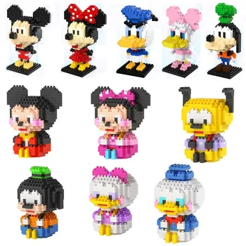 Minnie Attēls Mini Bloki Karikatūra Mickey Ķieģeļi Q Anime Ēkas Rotaļlietas Juguetes Daisy Modelis Bērniem Dāvanas Meitenēm Klāt Dzimšanas Diena