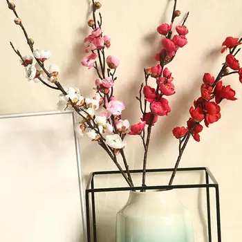 Mākslīgie Ziedi Japānas Plūmju Ziedi Viltus Ziedi ziedi Sakura Koku Zariem Kāzu Mājas Telpu Dekorēšana Darbvirsmas Dekori
