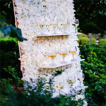 Mākslīgā Zīda Hydrangea Ziedu Sienas, Kāzu Dekorēšana Fona Paneļi, Mājas Dekoru Viltus ziedu