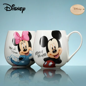 Disney Kids Gudrs Kafijas Krūzes un Tases, Mickey Mouse Minnie Mouse Piena Kausa Kawaii Krūzes Kafijas Tases 430ML Keramikas Dāvanu