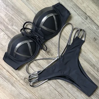 Lenta Bikini Komplekts Strapless Peldkostīmi 2023 Jaunā Sieviešu Push Up Biquini Sexy Thong Bikini Raibs Peldkostīmu Backless Bathingsuit