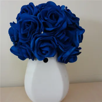 100X Mākslīgie Ziedi Royal Blue Rozes Līgavas Pušķi, Kāzu Dekori Vienošanās Centrālais Vairumtirdzniecības Daudz LNRS001