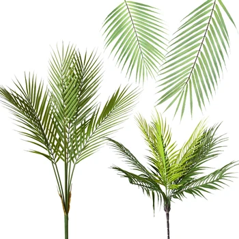 70-125cm Mākslīgā Lielu Reti Palmu Koku Zaļās Reāli, Tropu Augi, Iekštelpu Plastmasas Viltus Koka Mājas, Viesnīcas Ziemassvētku Decorat