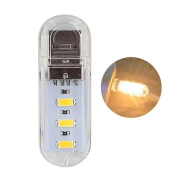 Mini-5V, USB LED Gaismas 3/8LEDs iekštelpu Galda Galda Grāmatu Lampas Lukturīti Nakts Gaismu Power Bank Klēpjdatoru Kempings Apgaismojums