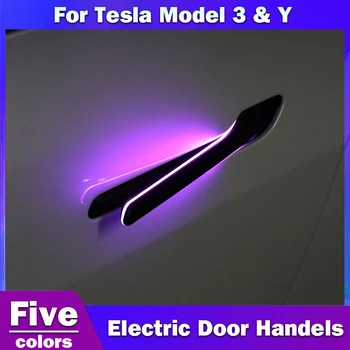 Carbar Ārējie Durvju Rokturi Tesla Model 3 Y Auto Smart Electric Ārpus Apieties Laipni, LED Gaismas, Automātiski Atvērt