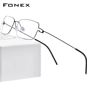 FONEX Bezskrūvju Briļļu Titāna Sakausējuma Brilles Rāmis Vīriešu Recepšu Brilles korejas Dānija Sieviešu Tuvredzība Optisko Rāmis 98606