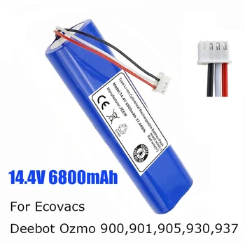 14,4 V 6800mAh Robots putekļsūcējs Akumulatoru Ecovacs Deebot Ozmo 900, 901, 905, 930, 937