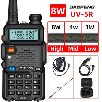 Baofeng uv 5r walkie talkie ham radio comunicador Dual band lielos attālumos divvirzienu Pārnēsājams FM Amatieru cb radio Transīvers