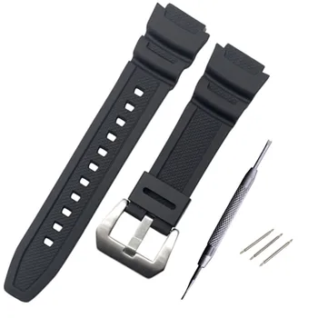 watchband izliekta PU siksniņa 18*25mm gumijas, silikona aproce AQ - S810W AE-1000 1200w sgw-300 400h mrw-200h