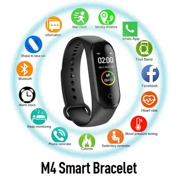 M4 Smart Skatīties Krāsu Ekrānā Skatīties uz Vīriešiem, Sievietēm Smartwatch Aproce Sirds ritma Monitors Sporta Fitnesa Tracker Bērni Pulkstenis