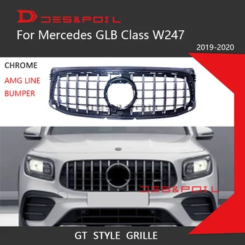 GLB GT Panameria Grils Melns Sudrabs Mercedes Benz W247 X247 Priekšējais Bamperis Sacīkšu Restes 2019-2020 GLB180 GLB200 AMG līnijas