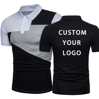 Vīriešiem Ar Īsām Piedurknēm Polo T Krekls Topi Modes Collocation Pārrobežu Divu Krāsu Savienojumi Mens Casual T-Krekls Pielāgots Jūsu Logo