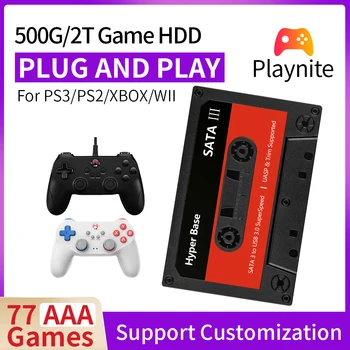 Ārējās Spēle HDD iebūvēta 77 AAA Spēles Atbalsta PS2/PS3/PS4/SEGA/WII/TVAIKA PC/Laptop Portatīvie Spēle Cietā Diska Spēļu Konsole