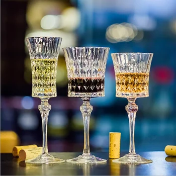 Franču Luksusa Kristāla Stikla Modes Goblet Portugāles Baltvīns Stikla Dimanta Modelis Sarkanā Vīna Glāzi