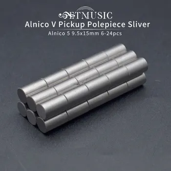 6/24pcs 9.5x15mm Magnetizētas Alnico 5 Elektriskais Bass Pikaps Polepiece Plēksne Pole Lode /Pikaps Magnēts Plēksne Stieņi
