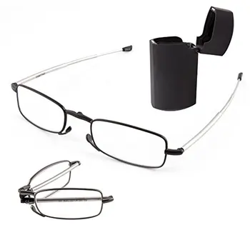 = CLARA VIDA = Kompakta Locīšanas Lasīšanas Brilles ar Mini Flip Top somiņa Vīriešiem un Sievietēm +1 +1.5 +2 +2.5 +3 +3.5 +4