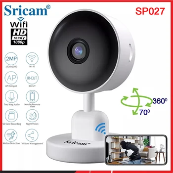 Sricam SP027 1080P WiFi IP Smart Kameras Home Security Video Novērošana Baby Uzraudzīt, H264 3.6 mm APP Kontrole, Nakts Redzamības Kamera