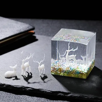 3pcs/Daudz Mini Sveķu Milu Briežu 3D Drukāšanas Cabochon Ziemassvētku Aplikācijas Rotājumu Amatniecības DIY Epoksīda Sveķu Piederumi