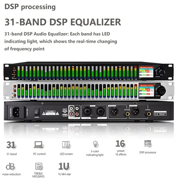 Paulkitson 31 Datumi Audio Ekvalaizers DSP Profesionāla Digitālā Ekvalaizera Spektra Reklāmas Equalizador Ierakstu Studijas Aprīkojums