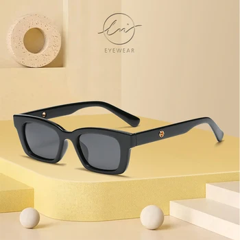 LM Zīmola Dizaineru Modes Polarizētās Vintage, Saulesbrilles Sieviešu Retro Sunglass Taisnstūris, Saules Brilles UV400 lunette de soleil femme