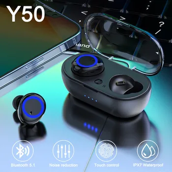 Y50 TWS Bluetooth Austiņas Bezvadu Austiņas Stereo Austiņas Spēļu Sporta Ūdensizturīgs Bass In-Ear Earbuds