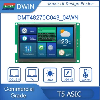 DWIN 4.3 Collu 480*272 Pamata HMI TN TFT LCD Ekrāns ar Arduino, kas Nav Touch Sērijas UART Rūpnīcas Cenu Intelligent Lcd Modulis
