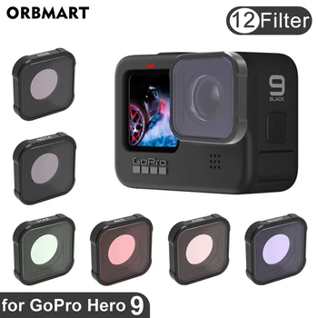 ORBMART GoPro Hero 10 11 CPL Filtrs UV ND 8 16 32 Sarkanās Lēcas Filtri GoPro Hero 9 Black Hero9 Gopro9 Go Pro Kameru Piederumi