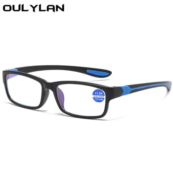 Oulylan Anti Zilā Gaisma Lasīšanas Brilles Sievietēm, Vīriešiem, Modes TR90 vecuma tālredzība Laukumā Photochromic Polarizētās Brilles +1.0 +1.5 2.0