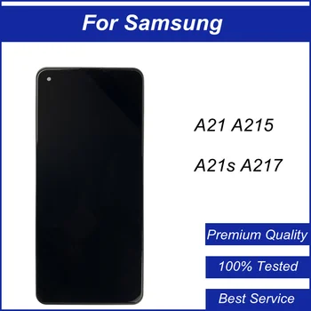 A+++ Jauns Ekrāns Samsung Galaxy A21 A21s LCD Displejs, Touch Digitizer + Karkasa Montāža Nomaiņa