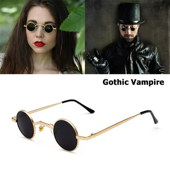 JackJad Modes Gotu Vampīrs SteamPunk Stils Rock Saulesbrilles Vintage Mazas, Apaļas Zīmola Dizaina Saules Brilles Oculos De Sol 8019