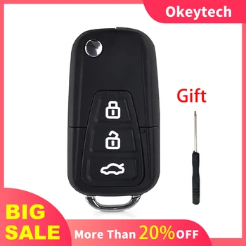 OkeyTech 3 Pogas Flip Locīšanas Auto Tālvadības Atslēgu Apvalka Lifan X60 X50 Neslīpēts Asmens Nomaiņa Auto Atslēgu, Ja Apvalks Ar Dāvanu