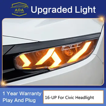 Auto Lukturi Honda Pilsoniskās G10 Lukturi Montāža Full LED 2016 Gads Priekšējās Gaismas Ar Dinamisku Pagrieziena Signālu