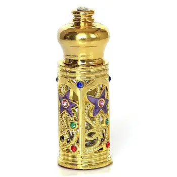 3ml Vintage Metāla Smaržas Pudele Arābu Stila Ēteriskās Eļļas Pudeles Pilinātāju Konteineru Tuvajos Austrumos Ravēšana Apdare Dāvanu