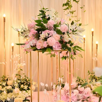 Pielāgot 40cm mākslīgo rožu kāzu galda dekors, ziedu bumbu centerpieces fona dekors puse galda ziedu ceļu svina ziedu