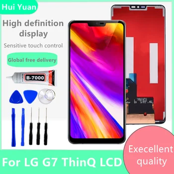Oriģināls Par LG G7 G710EM G710PM G710VMP G7 ThinQ G710 G710TM G710N G710VM LCD Displejs, Touch Screen Digitizer Montāža