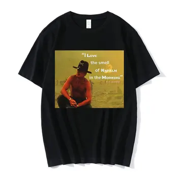 Klasisks man Patīk Napalma Smarža no Rītiem Vintage Vīriešu T Krekls Tīras Kokvilnas Topi Rēķinu Kilgore Apocalypse Now T-Krekli