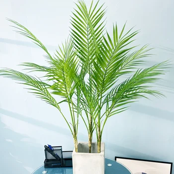 98cm 15Leaves Lielas Tropisko Palmu Koku Mākslīgo Palmu Augu Nekustamā Touch Plastmasas Atstāj Viltus Džungļu Cocos Koku Kāzu Mājās