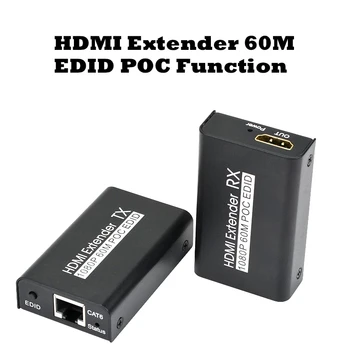 1080P 50m HDMI Pagarinātāji Repeater Vairāk Cat 6 Cat 5E Kabeļi Ar PO Funkciju Rj45 Raidītājs TX/RX Extender