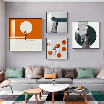Personības krāsu skaitļi sienas mākslas Audekls HD Izdrukas, Plakāti Anotācija oranger Sienas, Attēlus dzīvojamā istaba Morden dekoru Ziemeļvalstu