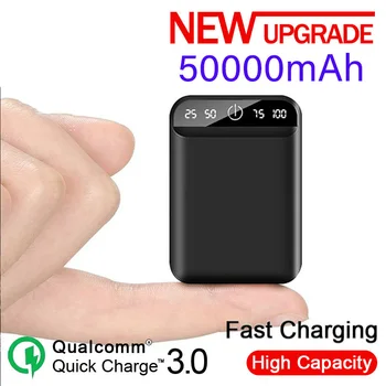 50000mAh Lielu Jaudu Portable Power Bank Ātrās Uzlādes Ciparu Displejs USB Android